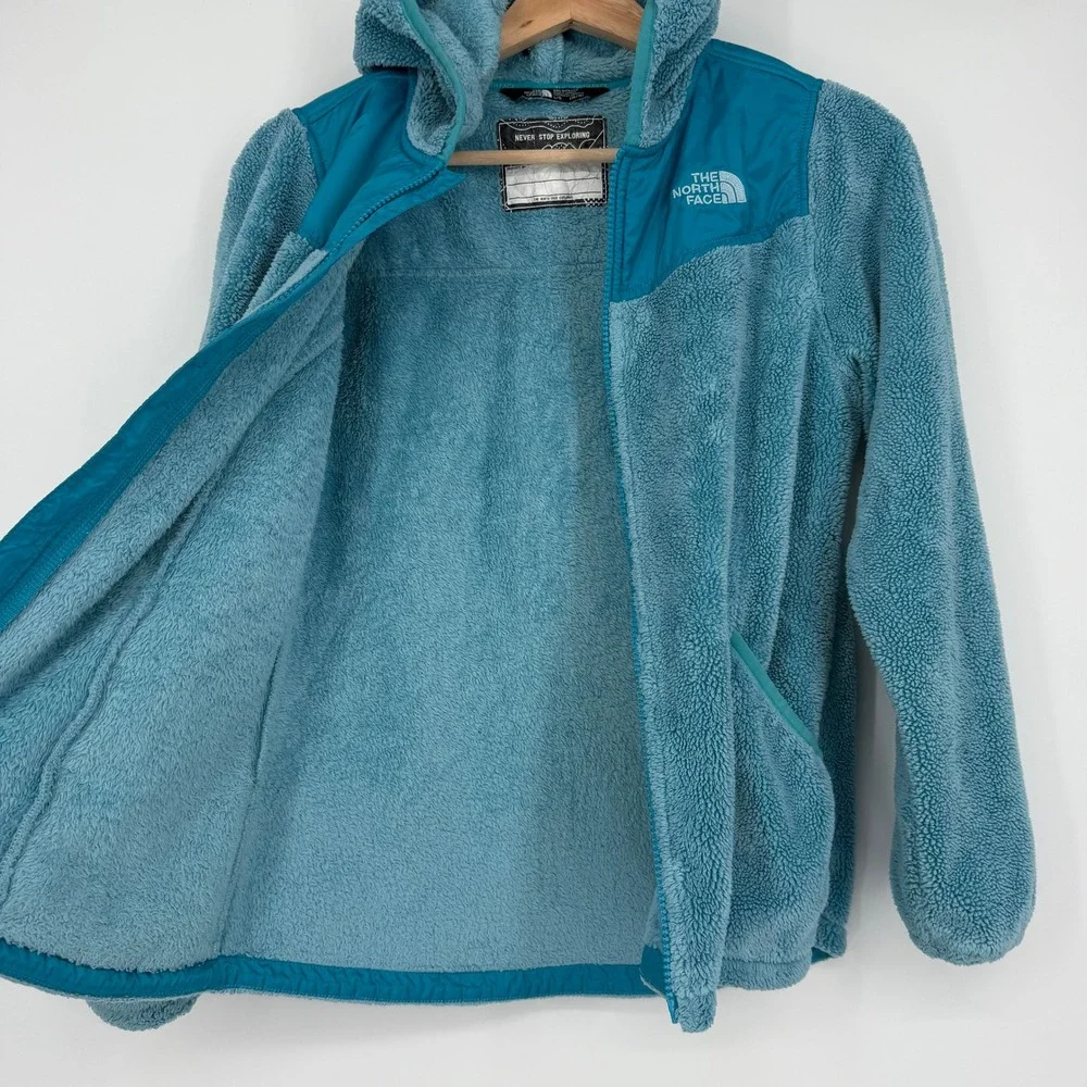 The North Face Girl's Blue‎ Oso Hooded Fleece Zip Up Jacket L 14/16